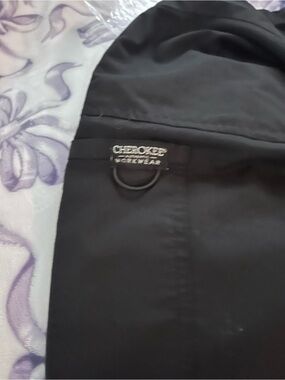 Cherokee Black Medical Scrub Jacket with Utility Ring